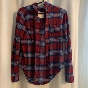 Red & Blue Abercrombie & Fitch Plaid Flannel Top